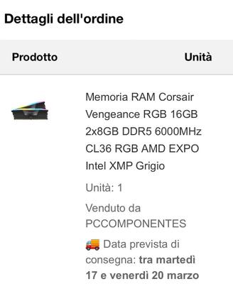 RAM Corsair 16gb DDR5 - RGB