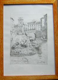 quadro fosso Livorno ponte marmo Saracino 18x24 1