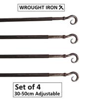 SET 4 Bacchette Tenda Finestra in Ferro Battuto
