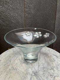 Vaso centrotavola vetro e argento