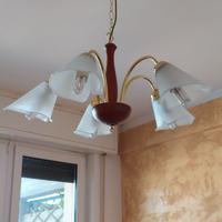 lampadario 5 bracci, fiore calla