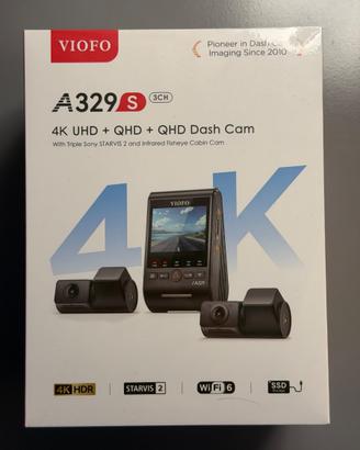 VIOFO A329S 3CH 4K Dashcam anteriore posteriore