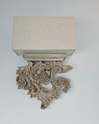 peter ap2 applique effetto legno paralume in tessu
