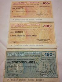 Miniassegni Banca Popolare di Milano del 1977