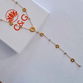 Collana Y a fiore  e  zirconi 