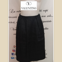 VALENTINO GONNA LONGUETTE TUBINO LINO nero vintage