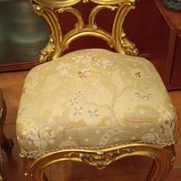 sedie da da salotto stile Luigi XV in foglia d oro