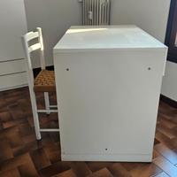 Scrivania in legno bianca