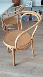 4 Sedie in faggio curvato finitura trasparente