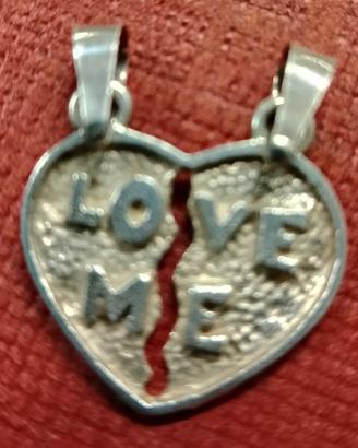 Ciondolo separabile cuore love me ciondoli argento