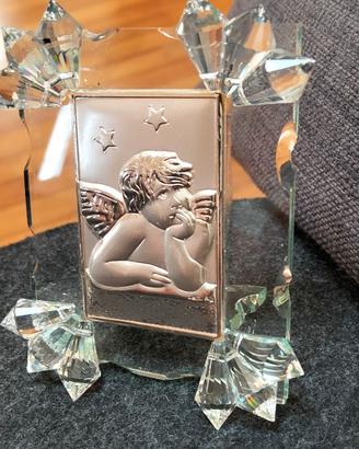 Icona Sacra Angioletto Lamina d'Argento 