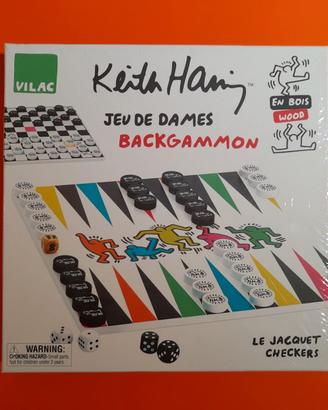 Gioco da tavolo Backgammon e Dama Keith Haring + 6