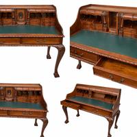 Scrittoio antico stile inglese con piano in pelle