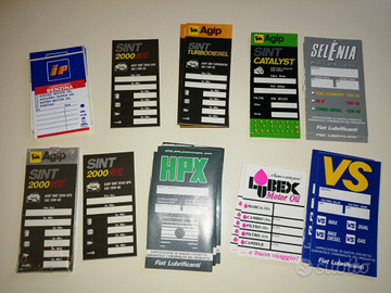 Adesivi olio motore benzina tagliandi