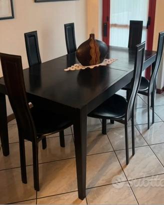 tavolo in legno massello allungabile a tapparella 