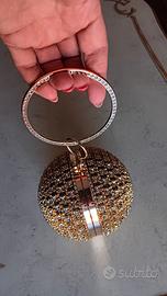 borsetta elegante da sera, in metallo dorato 