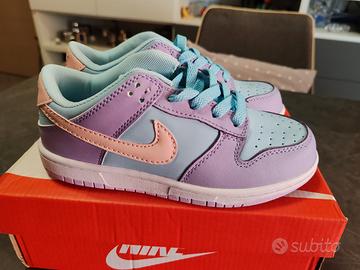 Nike SB Dunk Low viola e celeste tg 33.5 nuove