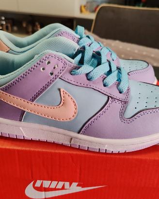 Nike SB Dunk Low viola e celeste tg 33.5 nuove
