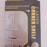 Portaoggetti ad angolo per bagno o cucina.