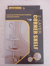 Portaoggetti ad angolo per bagno o cucina.