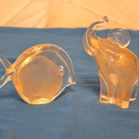 due fermacarte in vetro di Murano/oro