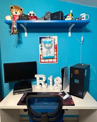 Cameretta per bambini/ragazzi design blu e bianco