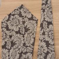 Cravatta + pochette stile floreale anni 90 