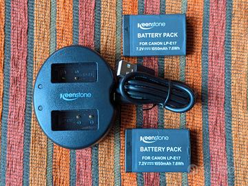 Caricabatterie doppio + 2 batterie Canon 250D