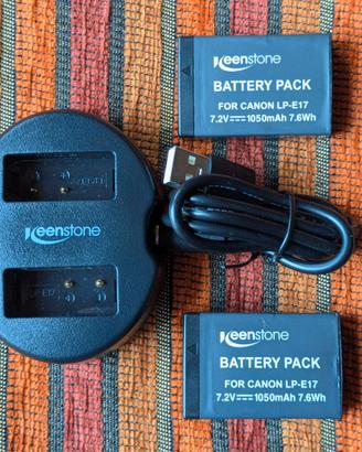 Caricabatterie doppio + 2 batterie Canon 250D