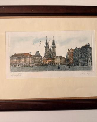 Stampa artistica incorniciata – Veduta Praga