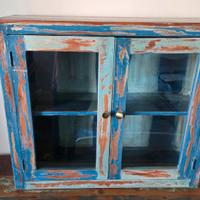 Vetrina in legno massello  in palissandro etnico