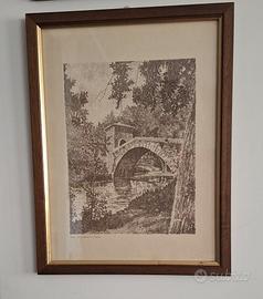 Quadro con stampa ponte medievale Subiaco