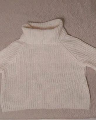 Maglione a collo alto bianco 