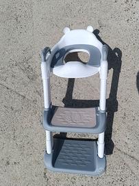 Riduttore wc bambini rosa e grigio