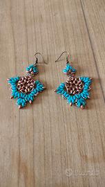 Orecchini turchese e bronzo.