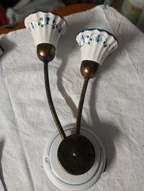 lampada da parete 2 luci ceramica