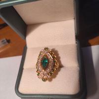 Anello oro giallo 9 kt argento sterling 925