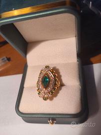 Anello oro giallo 9 kt argento sterling 925