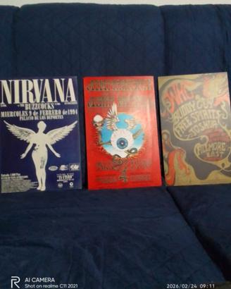 locandine concerti dei nirvana jimi hendrix e who