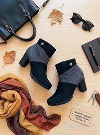 Stivaletti Donna Nero e Grigio Tg 40