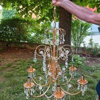 coppia lampadari  Swarovsky bagnati in oro 24 kt