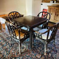 Tavolo 80×80 con 4 sedie stile Hollywood Regency