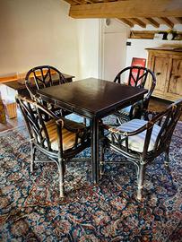 Tavolo 80×80 con 4 sedie stile Hollywood Regency