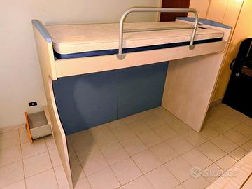 Letto Soppalco Moretti Compact + Materasso + Scala