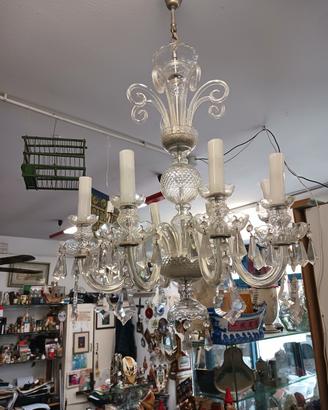 Lampadario in cristallo 8 luci funzionante