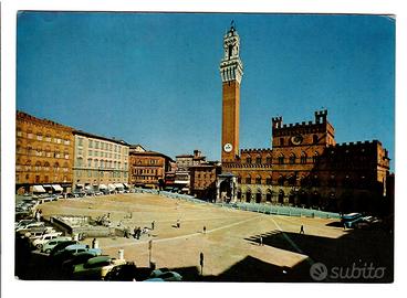 Cartolina Siena Piazza del Campo 1960