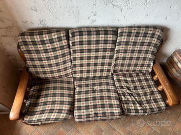 Divano 3 Posti in Legno di Ciliegio