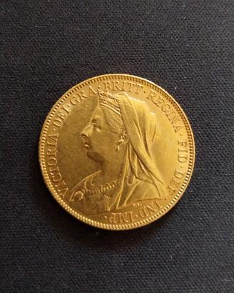 Moneta in oro Sterlina Regina Vittoria