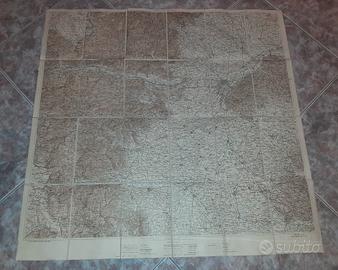 Cartina militare telata tascabile 1926 Piemonte