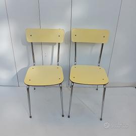 Coppia Sedie in Formica Gialle